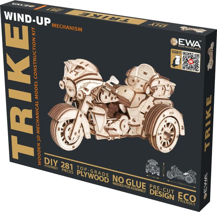 Actual product image Eco Wood Art Mechanical 3D wooden-puzzle - Trike