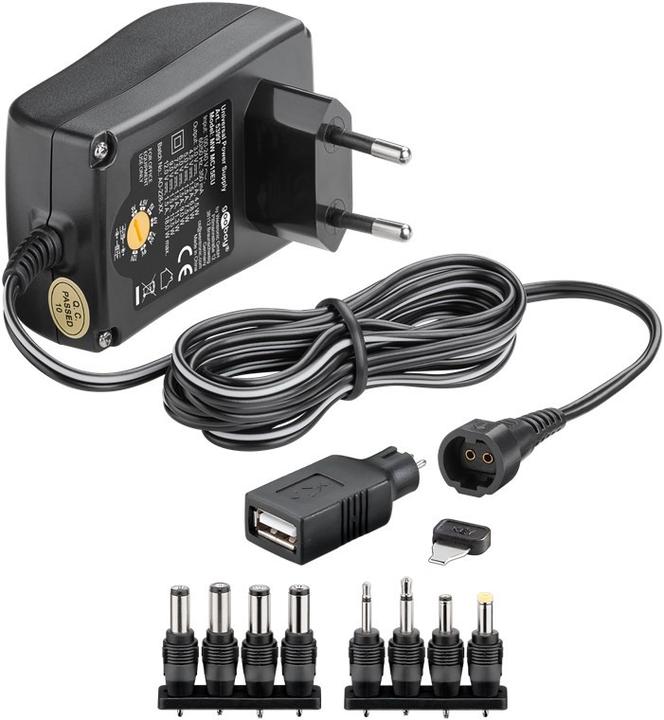 Produktbild Goobay 3 V - 12 V Universal-Netzteil 1.5A