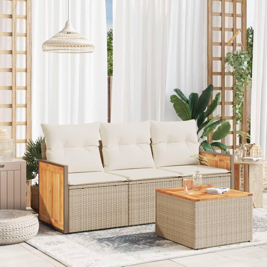 VidaXL, Gartenlounge, 10-tlg. Garten-Lounge-Set mit Kissen