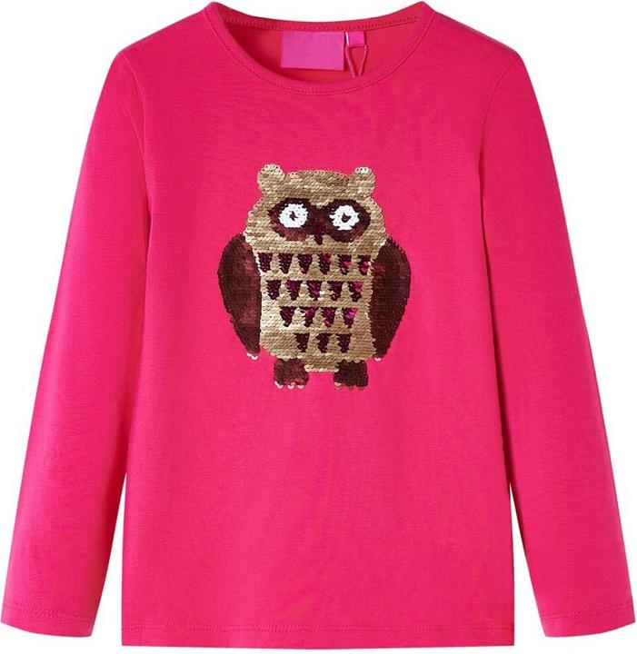 Actual product image vidaXL Children's long-sleeved shirt bright pink 104,Material: 95% cotton (104)