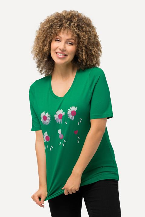 Produktbild Ulla Popken T-Shirt, Blüten, Classic, Rundhals, Halbarm (42, 44)