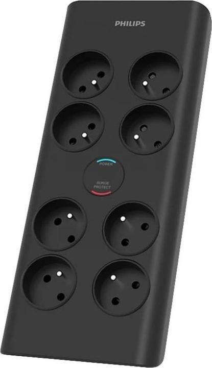 Productafbeelding Philips SPN7080BA/60 overspanningsbeveiliging Zwart 8 stopcontact(en) (8x, CEE 7/5, 2 m)