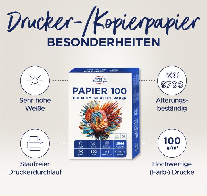 Produktbild Avery Inkjet-Papier (100 g/m², 500 x, A4)