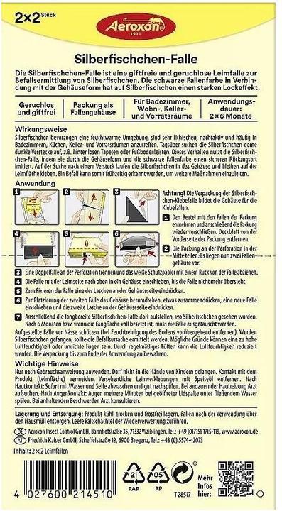 Actual product image Aeroxon Silberfischchen Leimfa