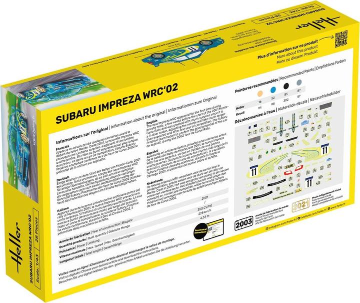 Nährwerte und Zutaten Heller STARTER KIT Impreza WRC'02