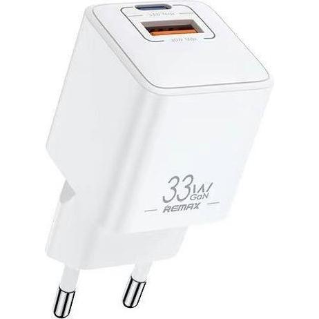 Remax Caricabatterie rapido multicompatibile RP-U26 della serie Batt da 33W PD+QC (33 W), Caricatore USB, Bianco