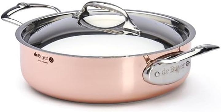 Produktbild de Buyer Inocuivre Bratentopf mit Deckel (Bräter + Schmortopf, Edelstahl, Kupfer, 24 x 7.50 cm)