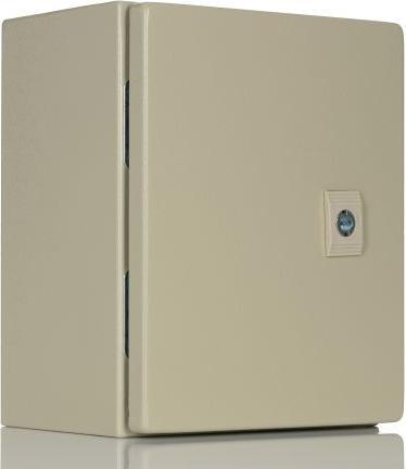 Actual product image RS PRO Steel wall-mounted enclosure RAL 7032 IP66, HxWxD 250 mm x 200 mm x 150mm (Housing)