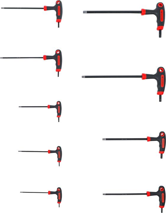 Actual product image BGS T-Handle L-Type Wrench Set T-Star tamperproof (for Torx) T10 - T50 9 pcs. (T-section)