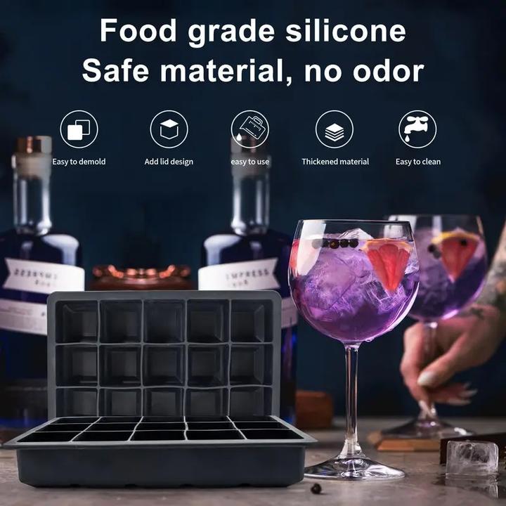 Produktbild ASMI Jumbo Silikon Eiswürfelform mit Deckel