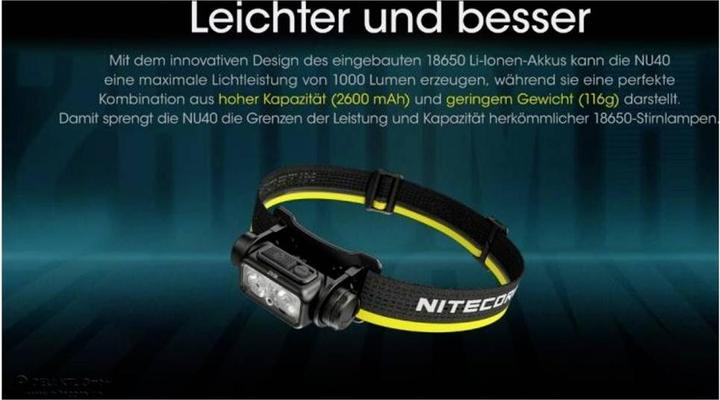 Actual product image Nitecore NU40 - 1000 lumen (1000 lm)