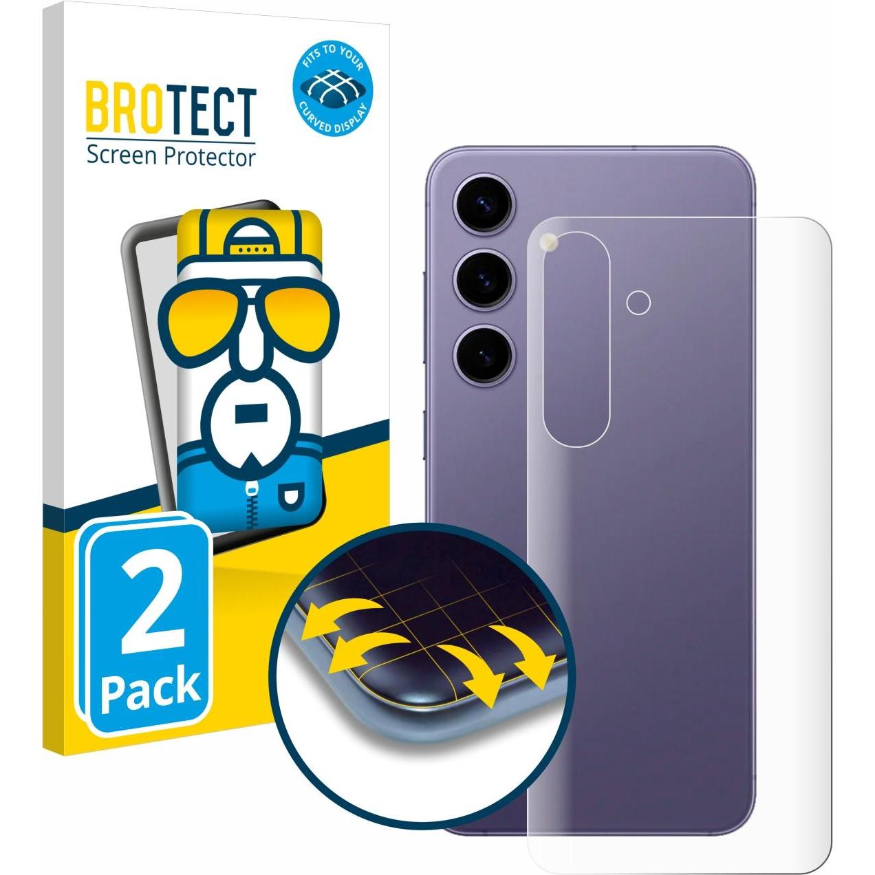BROTECT Full-Cover Displayschutz (2 Stück, Samsung Galaxy S24), Smartphone Schutzfolie, Transparent