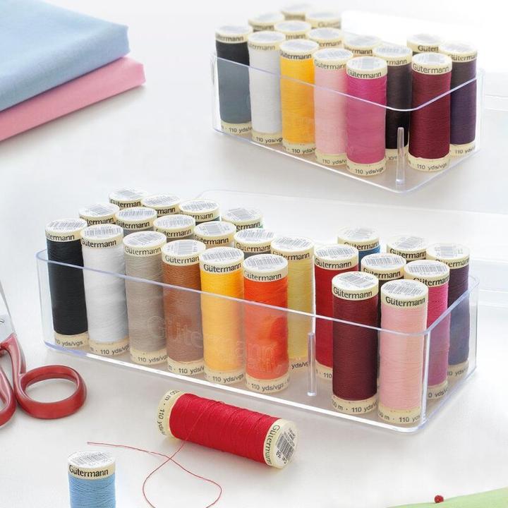 Actual product image Gütermann Gtermann sewing thread box, for 12 bobbins, transparent