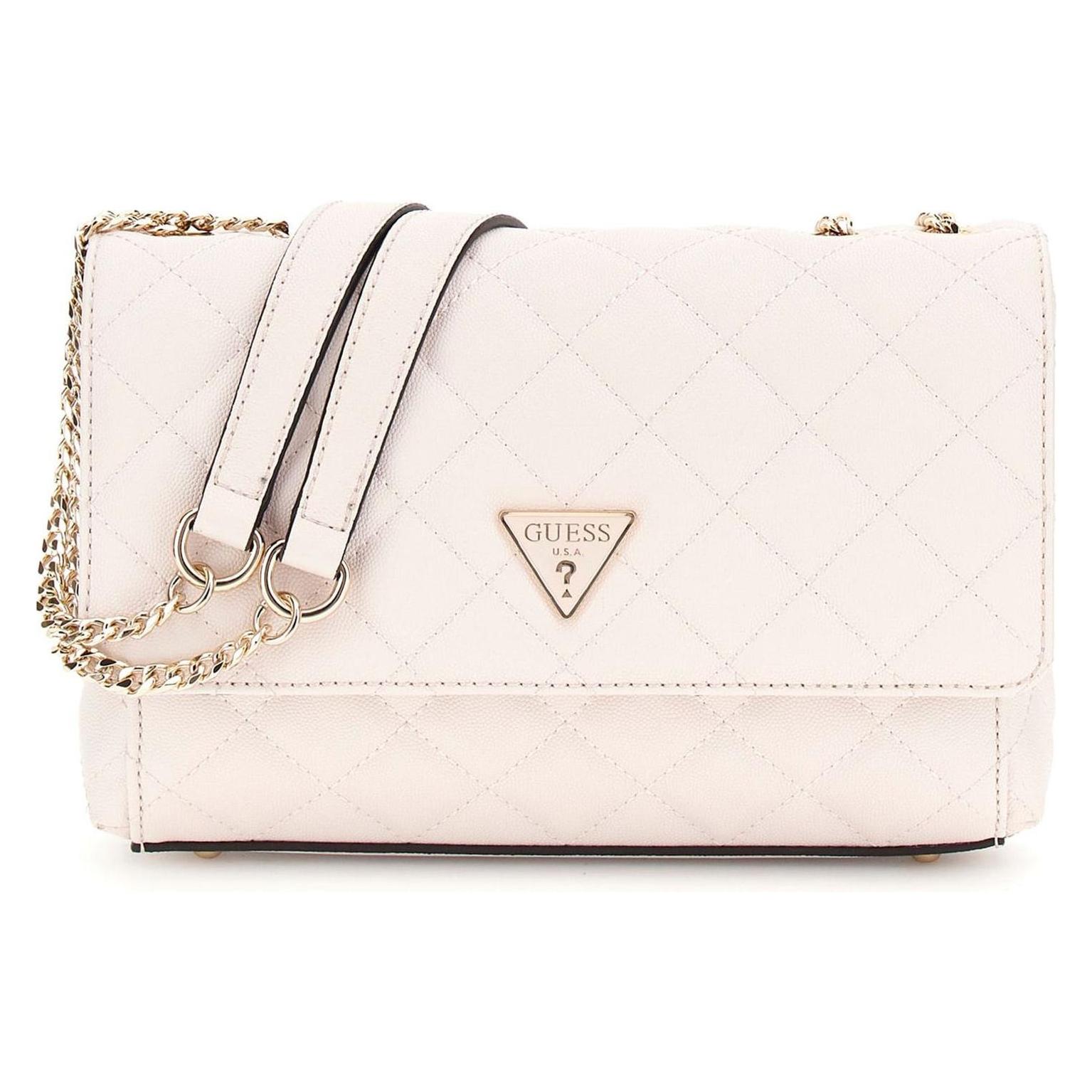 Guess, Damen, Handtasche, Eco Carly Convertible Xbody Flap Bag, Beige