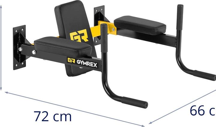 Image du produit Gymrex Barres à dips - Montage mural - 4 prises - Rembourrées - 120 kg
