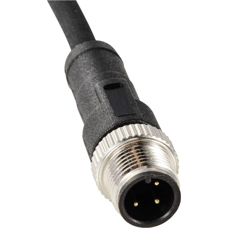 Tru Components TC-12833220 Sensor-/Aktor-Anschlussleitung M12 Stecker, gerade 5, Elektronikkabel + Stecker, Schwarz