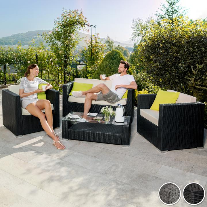 Actual product image tectake Rattan garden furniture set Munich, variant 2