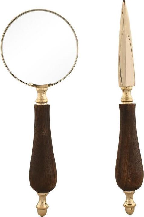 Esprit Lupe Home Messing Mango-Holz 25 x 7 x 11 cm