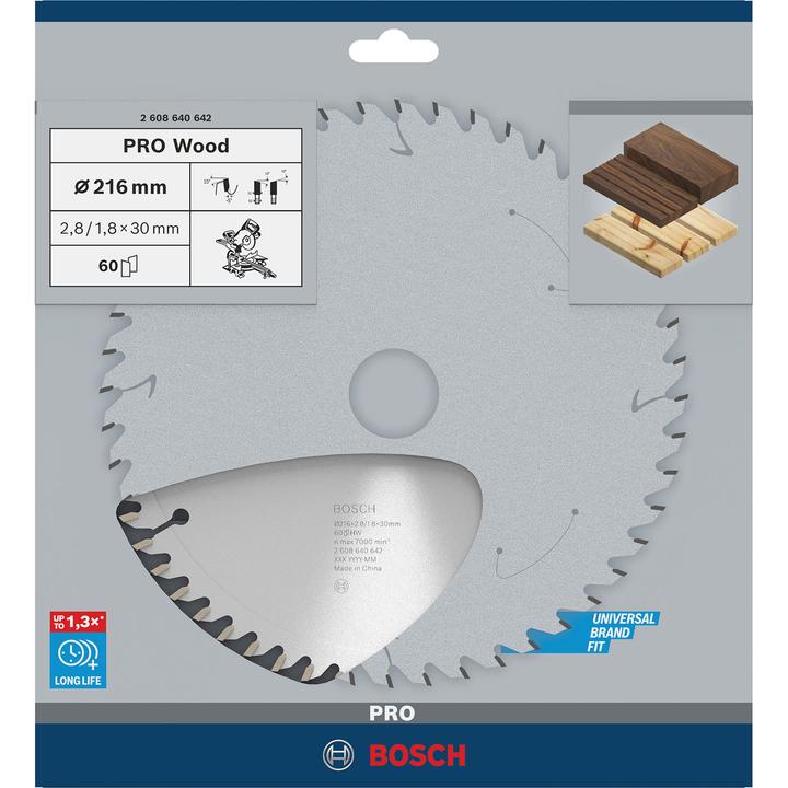 Actual product image Bosch Professional Zubehör PRO Wood circular saw blade, 216 x 2.8 x 30 mm