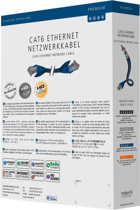 Produktbild Inakustik Netzwerkkabel (SF/UTP, CAT6, 5 m)