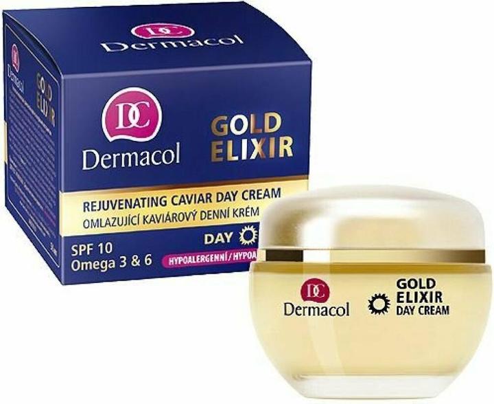 Actual product image Dermacol Gold Elixir (50 ml, Day cream, Up to SPF 10)