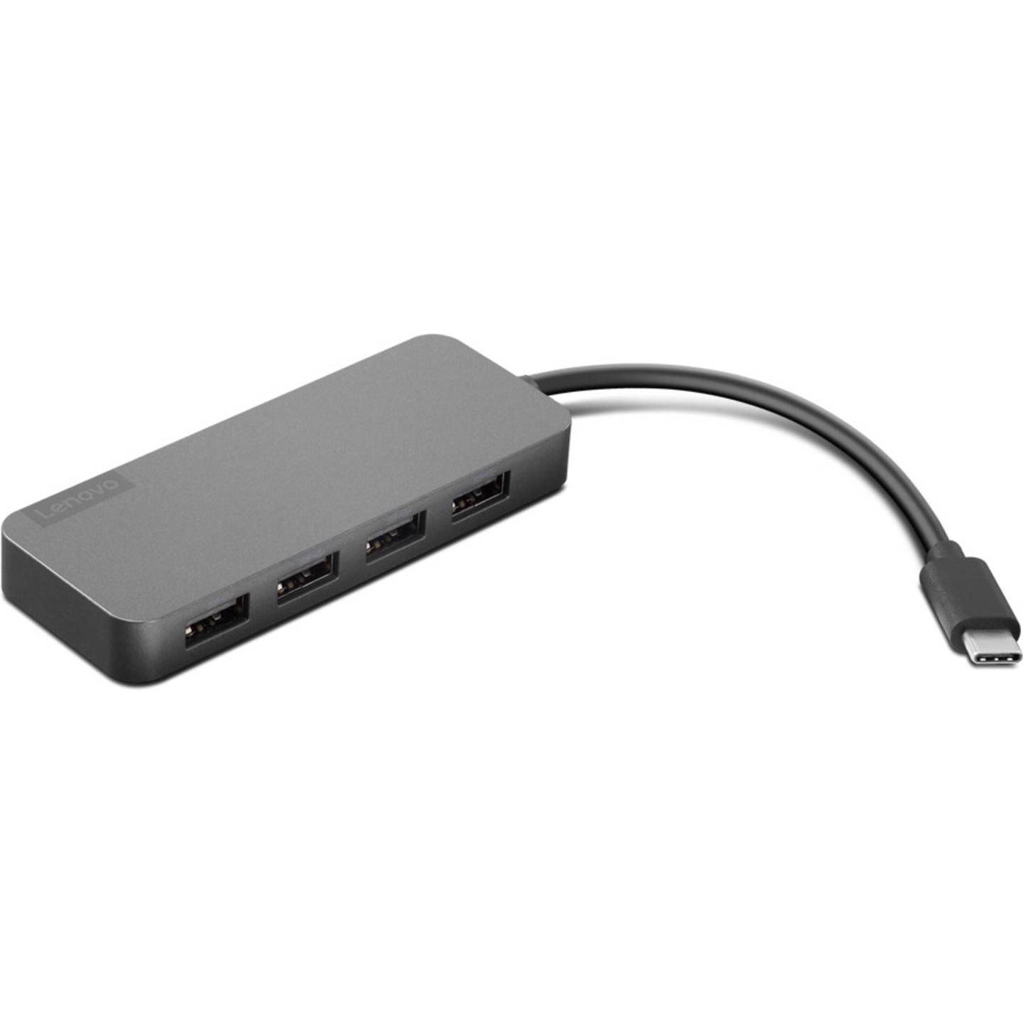 Thumbnail - Lenovo USB-C Hub (USB-C, 4 Ports), Dockingstation + USB Hub, Grau
