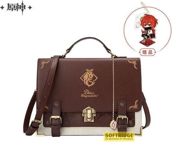 Mihoyo Genshin Impact sac à bandoulière en cuir PU portable Diluc