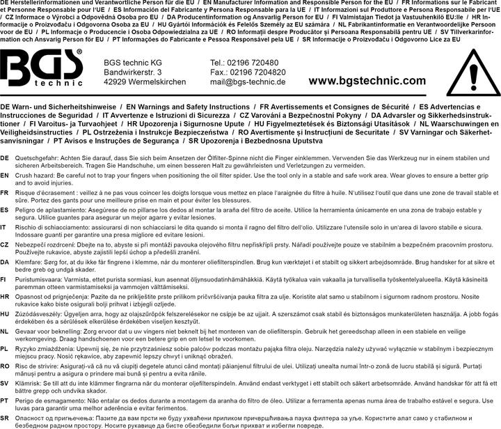 Produktbild BGS Ölfilterspinne, 3-armig für Ölfilter Ø 65 - 120 mm