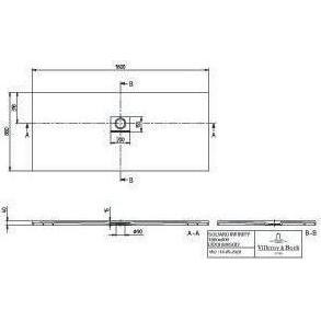 Thumbnail - Villeroy & Boch, Duschwanne, V&B Duschwanne SQUARO INFINITY R-eck1800x800x40mm anthrazit