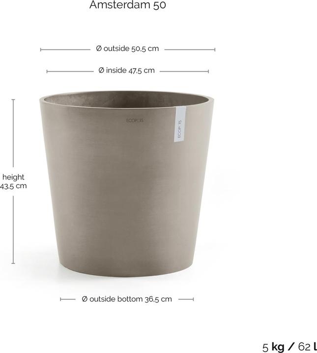 Actual product image Ecopots Amsterdam (50 cm)