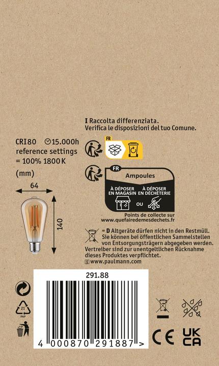 Produktbild Paulmann 1879 Filament 3-Step-Dim Kolben (E27, 470 lm, 1 x)