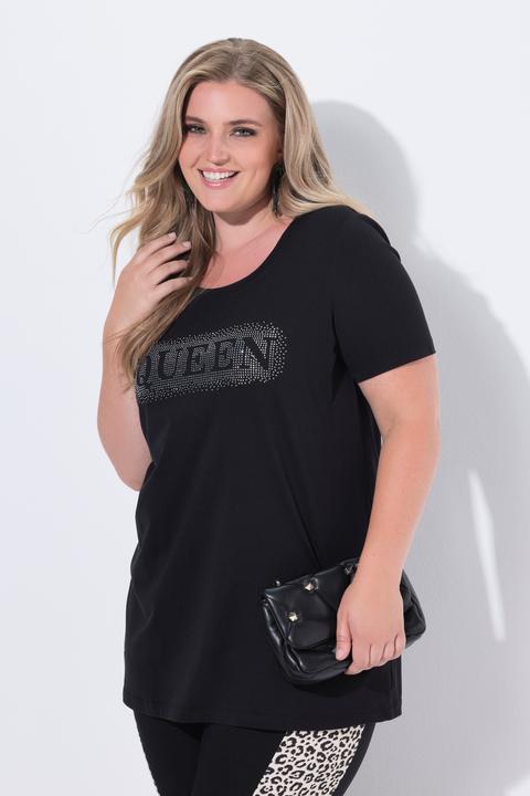 Actual product image Miamoda T-Shirt, Komfort Fit, Glitzersteinchen-Schriftzug (54)