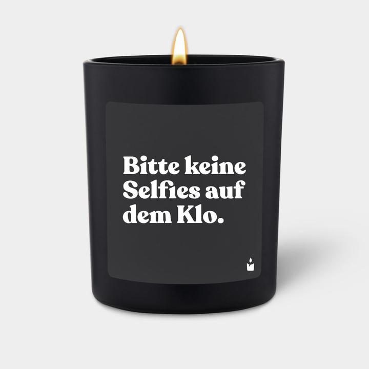 Chatty Candles Duftkerze Woody Bitte keine Selfies auf dem Klo.