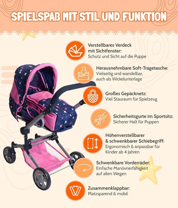 Actual product image Bayer Chic 2000 JARA" combination doll's pram