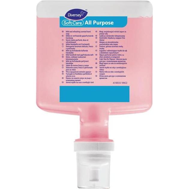 Diversey, Sapone mani, Soft Care All Purpose Foam, sapone in schiuma per uso universale (Sapone liquido, 1000 ml)