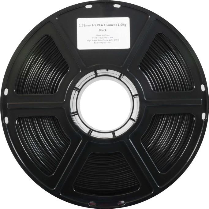 Immagine prodotto FlashForge HS PLA 1,75m NERO 1kg (PLA, 1.75 mm, 1000 g, Nero)