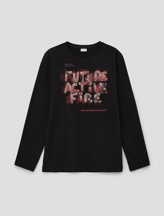 Produktbild s.Oliver T-Shirt Longsleeve mit Statement-Print (M)