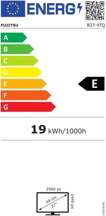 Energielabel Fujitsu B27-9 TS (2560 x 1440 pixels, 27")
