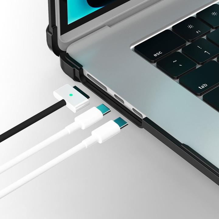 Produktbild Tech-Protect SmartShell Pro case for MacBook Air 15 2023-2025 M2 / M3 / M4 - transparent and black (Apple)