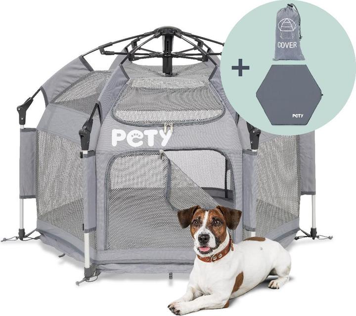 Actual product image Pety Playpen small with floor mat and roof for dogs (Dog kennel)
