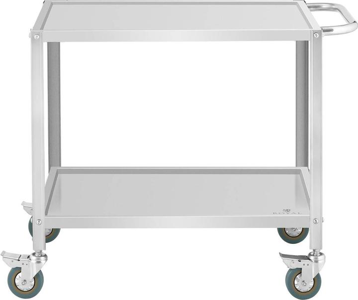 Image du produit Royal Catering Chariot de service - 2 plateaux plats - 80 x 57 x 3,5 cm - Écart entre les niveaux 53 cm - 100 kg -