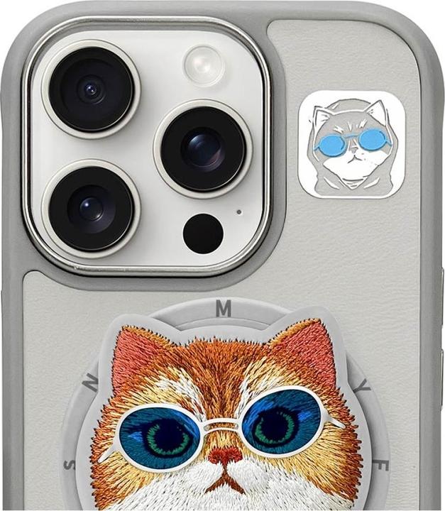 Produktbild Uniq Nimmy Glasses Cool Cat MagSafe case for iPhone 16 Pro Max grey (Apple iPhone 16 Pro Max)