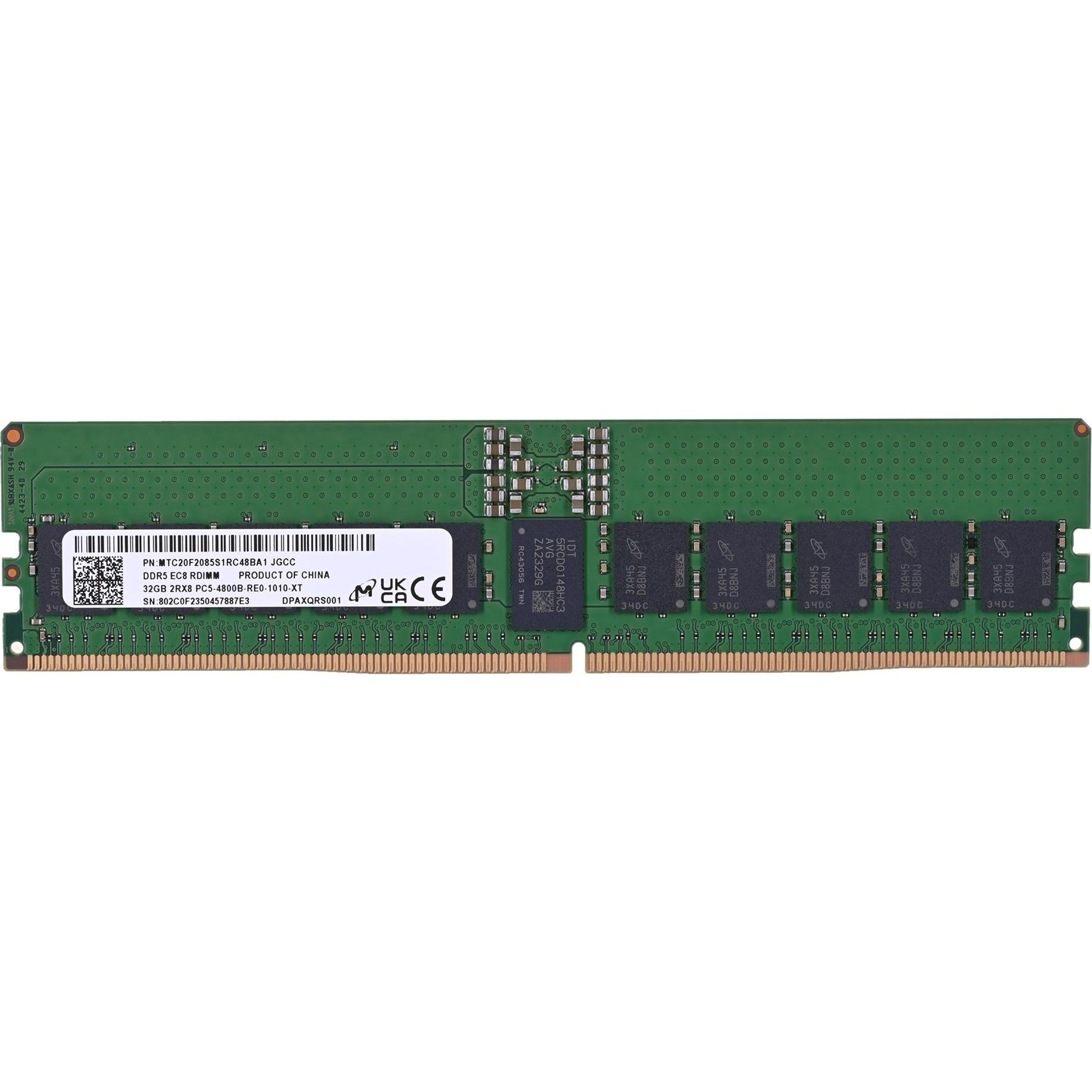 Crucial Micron DDR5 RDIMM 32GB 2Rx8 4800 (1 x 32GB, 4800 MHz, DDR5-RAM, R-DIMM), RAM