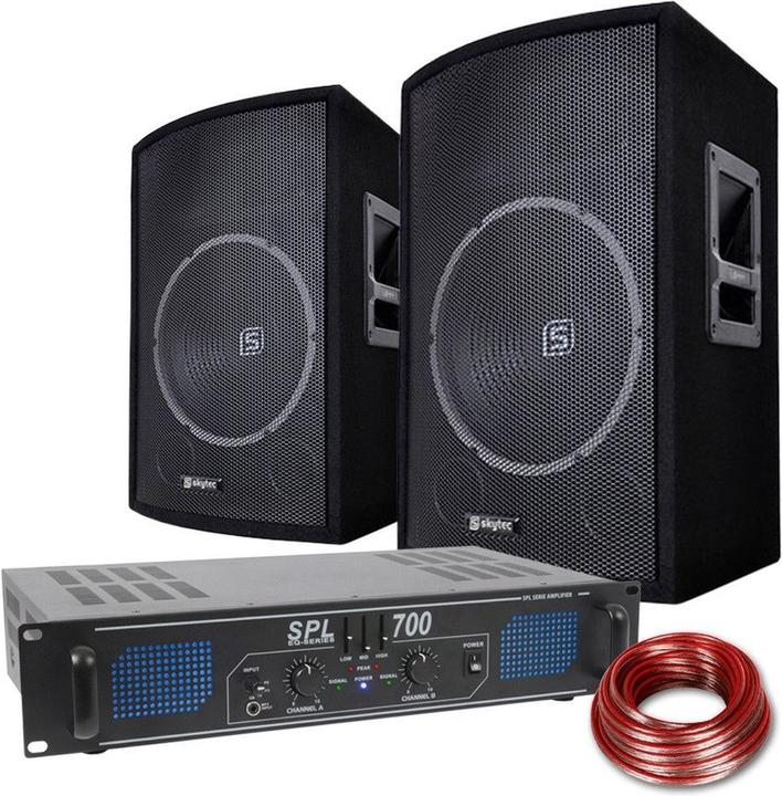 Produktbild Skytec DJ -Lautsprecher und Verstärker -Kombination 700W (Aktiv, 2x 350 W)