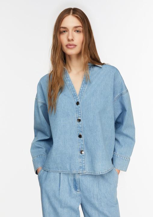Immagine prodotto Comma Lyocell-Denim-Shacket mit Kragen und V-Ausschnitt (46)