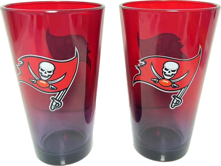 Actual product image Great Branding Tampa Bay Buccaneers Pint Glass Set 16 oz./475 ml