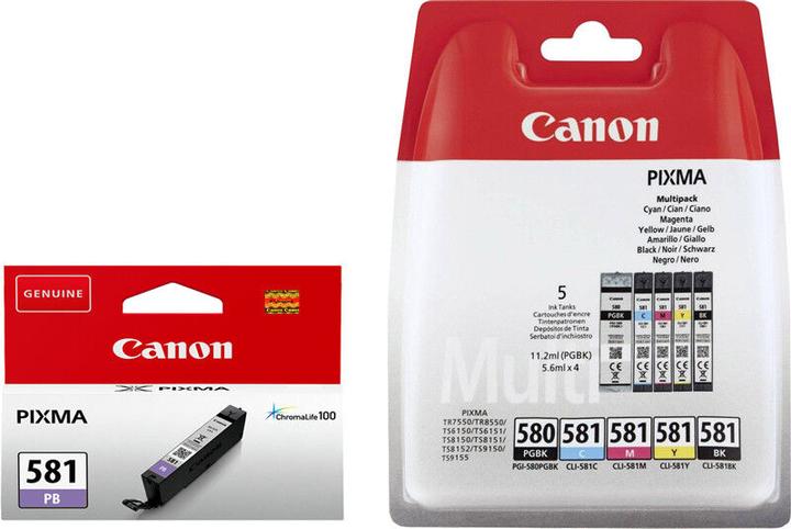 Actual product image Canon 6x Original Tinte Patronen PIXMA TS8150 TS8151 TS8152 TS9150 TS9155 blau