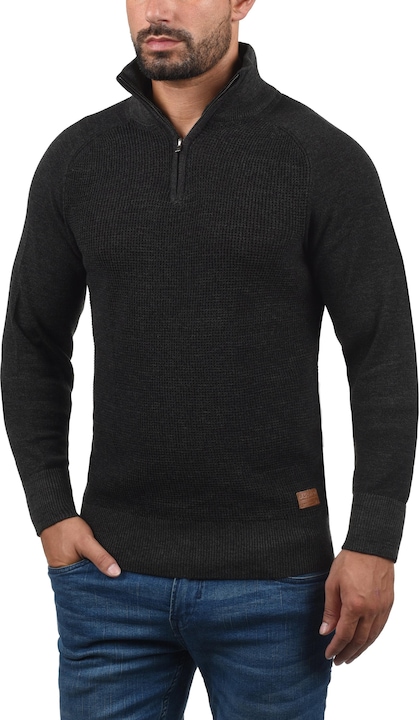 Actual product image Blend Ganbolf Men's Jumper Chunky Knit Pullover Troyer Made Of 100% Cotton With Zipper (M)