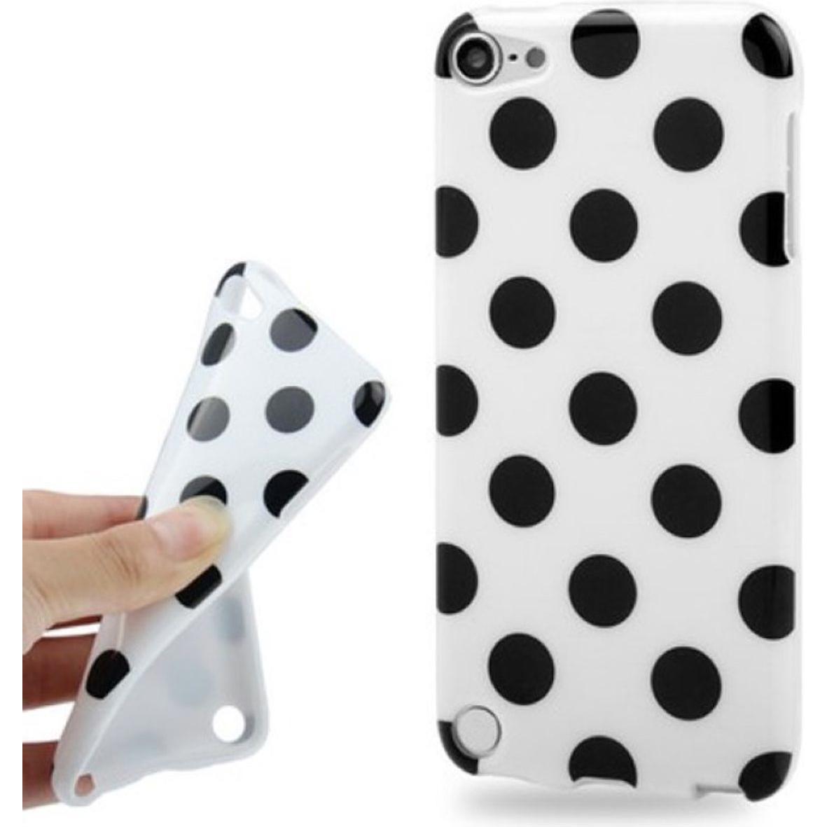 König Design Handyhülle Design Punkte für Apple iPod Touch 5 weiss/schwarz, MP3 Tasche + Hülle, Weiss