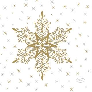 Produktbild Duni Servietten Snowstars Weiss 24 x 24 Cm (1 x, 24 x 24 cm)